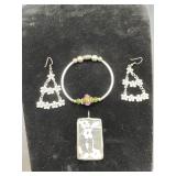 Lampwork Bracelet, Earrings & Pendant