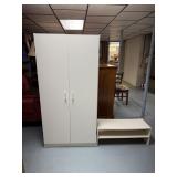 White 2-Door Storage Cabinet w/ Shelves