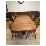 Kuolin Oak Dining Table, 6 Chairs, 2 Leaves