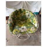 Vintage Floral Swivel-Rocker Patio Chair