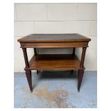 Antique 2-Tier Side Table w/ Casters