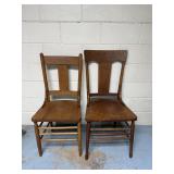2 Antique Oak Side Chairs