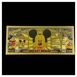One Million $ Disney Mickey Mouse Gold Foil Bill