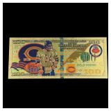 NFL Chicago Bears Gold Foil Bill