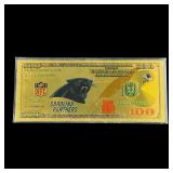 Carolina Panthers $100 Gold Foil Bill