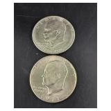 Lot Of 2 Eisenhower Dollars 1971, 1976