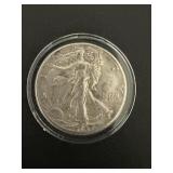 1945-D Walking Liberty Silver Half Dollar