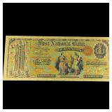 One Dollar The National Bank Of Lebanon Gold Foile