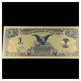 One Dollar Silver Certificate Gold Foiled Bill