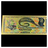 Two Dollar First National Bank Emporia Gold Foiled