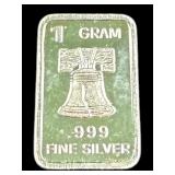 1 Gram .999 Fine Silver Bar