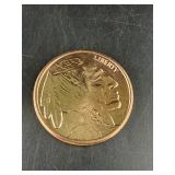 One AVDP Ounce .999 Fine Copper Round Buffalo