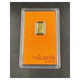 Valcambi Suisse 1/2 Gram .999.9 Fine Gold Bar