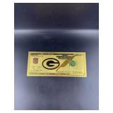 Collectible Green Bay Packers Gold Foiled Bill