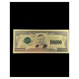 100,000 Dollar Gold Foiled Bill