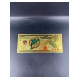 Collectible Miami Dolphins Gold Foiled Bill