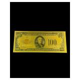 100 Gold Certificate Gold Foiled Bill