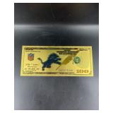 Collectible Detroit Lions Gold Foiled Bill