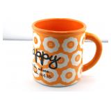 Orange Floral 'Happy' Inspirational Coffee Mug