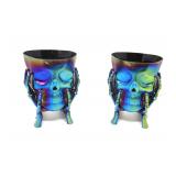 Iridescent Skull Goblet Cup Skeleton Hands Gothic
