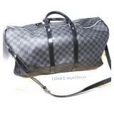 New Designer-Inspired Checkered Travel Duffel Bag