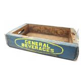 Vintage General Beverages Wooden Soda Crate