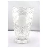 Cut Glass Crystal Drinking Cup with Frosted Floral