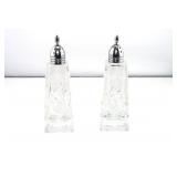 Vintage Cut Glass Salt & Pepper Shaker Set