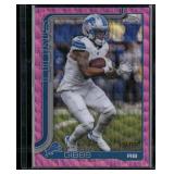 2025 Topps Chrome #101 Jahmyr Gibbs Pink Wave...