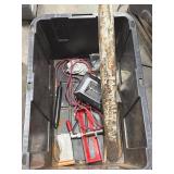 Misc tote of chain saw parts bars