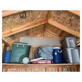 Miscellaneous coolers and jugs And totes