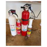 Assorted fire extinguishers