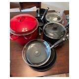 Assorted pots and pans