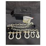Ammo box of tow chains and hooks