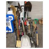 Rack of garden tools