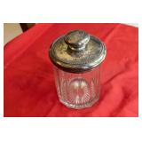 Antique Medicine Cotton Jar Silverplate