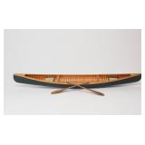 Green Canoe w/ 2 padles