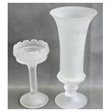 Frosted Glass Candle Holder & Vase