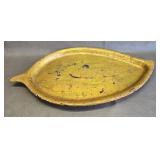 Distressed  Gold Painted Leaf Tray