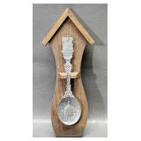 Pewter Collector Spoon on Wood Stand