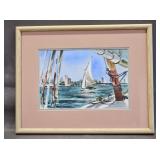 Framed Sailboat Watercolor