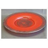 Red Art Deco Platter