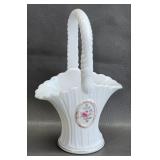 Westmoreland White Milk Glass Basket