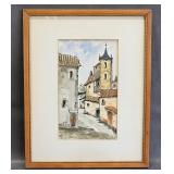 European Street Scene Watercolor