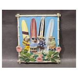 3D Surfing Birds Wall Plaque