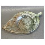 Leaf Shaped Glass Trinket Dish
