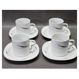 4 Cups & Saucers - Mikasa Caviar