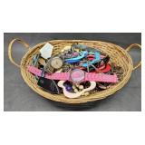 Basket of Costume Jewelry