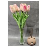 Incense Stick Bear & Faux Flower Vase