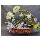Basket w/ Faux Flowers